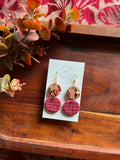Lumu Cosy Red Floral - Dangle Earrings (Two Coloured)