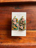 Lumu Moon Green and Pink Blossom Earrings - Spring - arch