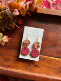 Lumu Cosy Red Floral - Dangle Earrings (Two Coloured)