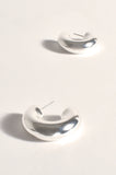 Adorne Chunky Tube Hoops - Silver