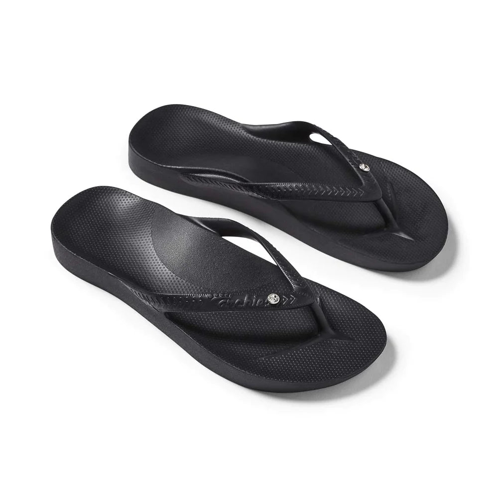 Crystal Archies Arch Support Thongs - Black”