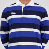 Canterbury Mens Fundamentals Yarn Dye LS Rugby - Strong Blue