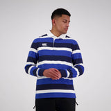 Canterbury Mens Fundamentals Yarn Dye LS Rugby - Strong Blue