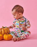 Kip & Co Dino Max White Organic LS Zip Romper