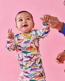 Kip & Co Dino Max White  Organic Long Sleeve Romper