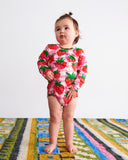 Kip & Co Strawberry Jam Organic Long Sleeve Romper - Sizes 0-3mths & 3-6mths