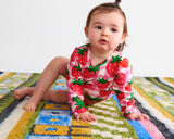 Kip & Co Strawberry Jam Organic Long Sleeve Romper - Sizes 0-3mths & 3-6mths