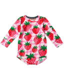 Kip & Co Strawberry Jam Organic Long Sleeve Romper - Sizes 0-3mths & 3-6mths