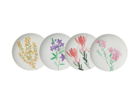 MW Wildflowers Bamboo Plate 20cm Set of 4 Assorted
