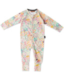 Kip & Co Little Bit Ditsy Organic LS Zip Romper