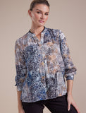 MARCO POLO L/S ETCHED FLORAL TOP - SIZES 10 & 16