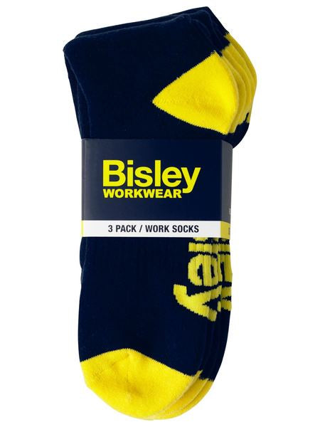 Bisley Work Socks Navy 3pk - 2 Sizes