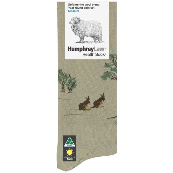 Humphrey Law Blend Sock Kangaroo Print - Antelope