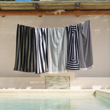 Canningvale Positana Terry Beach & Bath Towel - Pinstripe Charcoal