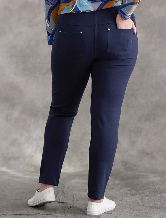 Women's Plus Size Navy Bend Over® Pull-On Pants - 30WP