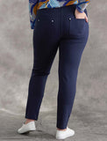 YARRA TRAIL PULL-ON SUPER STRETCH PANT NAVY - PLUS SIZE FIT