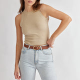 Status Anxiety Leather Womens In Reverse Belt Tan/Gold