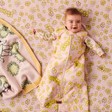 Kip & Co Wattle Dance Pink Cotton Flat Sheet - Single