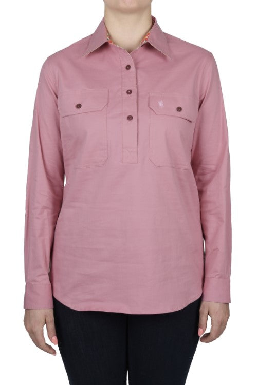 Thomas Cook Womens Stretch LS Drill Shirt - Pink
