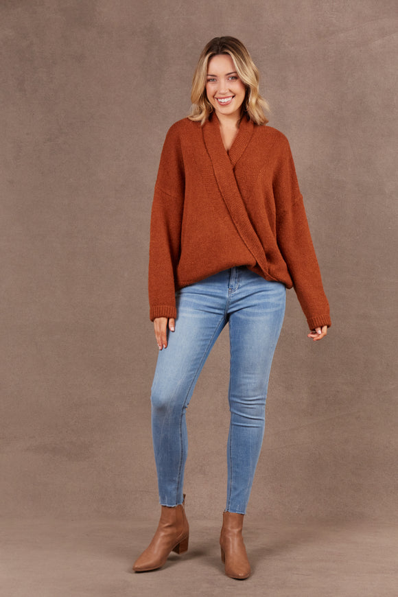 Eb & Ive Paarl Crossover Knit Jumper - Various Colours