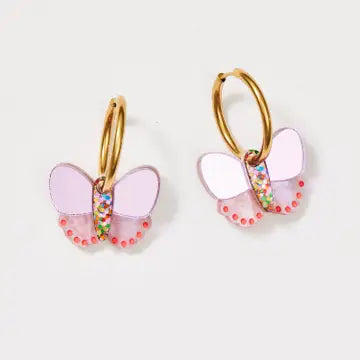 Martha Jean Butterly Earrings Pink