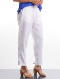 Marco Polo 3/4 Linen Pant White - Sizes 8 & 20