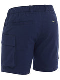STRETCH COTTON ELASTIC WAIST CARGO SHORT NAVY - SIZE 30"