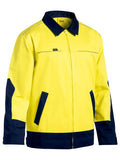HI VIS DRILL JACKET WITH LIQUID REPELLENT FINISH - YELLOW/NAVY - SIZE XL