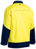 HI VIS DRILL JACKET WITH LIQUID REPELLENT FINISH - YELLOW/NAVY - SIZE XL