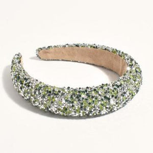 Adorne Dressy Diamante Event Headband - Green