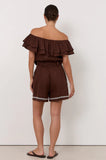 Adorne Renee Linen Short Chocolate - Size 8