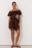 Adorne Renee Linen Short Chocolate - Size 8