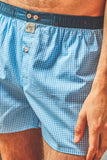 BILLYBELT Blue Gingham Organic Cotton Boxer Shorts