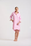 Shirty The Popover Shirt Dress - Pink Stripe/Floral - Size S