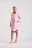 Shirty The Popover Shirt Dress - Pink Stripe/Floral - Size S