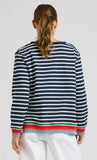 Est 1971 Zipside Classic Cotton Sweatshirt - Navy Stripe/Rainbow