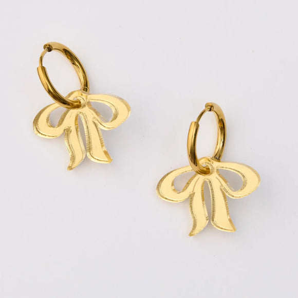 Martha Jean Floppy Bow Earrings - gold