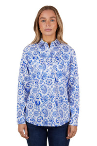 Hard Slog Womens Natalie Half Placket L/S Shirt