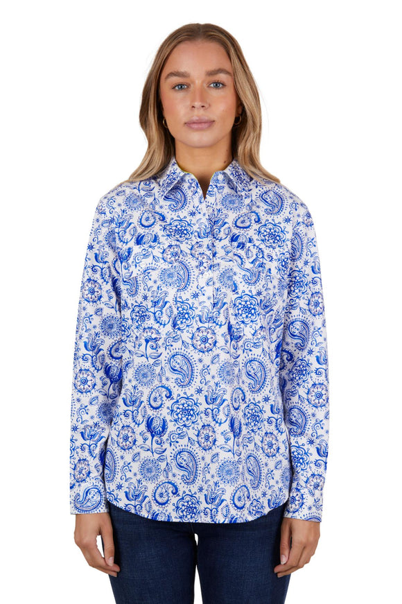 Hard Slog Womens Natalie Half Placket L/S Shirt