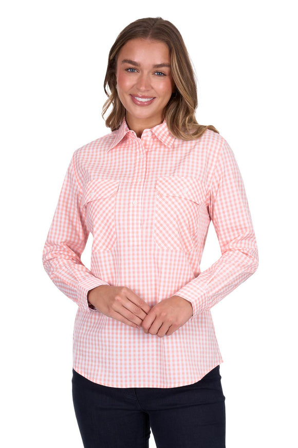 Hard Slog Womens Jen Half Placket L/S Shirt