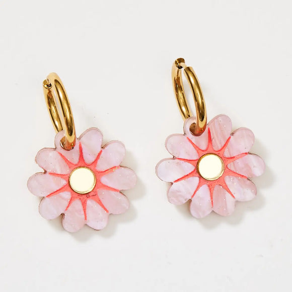 Martha Jean Hattie Earrings - Pink / Gold