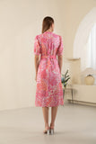 GDS CLARISSE BELTED LONG DRESS - AURORA PINK