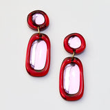 Martha Jean Jelly Drop Earrings - Burgundy / Violet