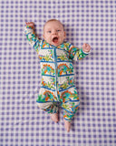 Kip & Co Dino Safari Organic Long Sleeve Zip Romper