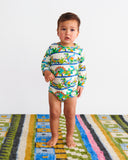 Kip & Co Dino Safari Organic Long Sleeve Romper