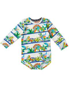 Kip & Co Dino Safari Organic Long Sleeve Romper
