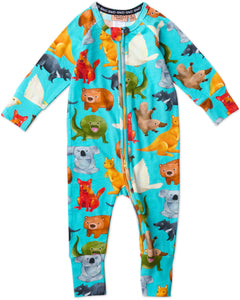 Kip & Co Home Among The Gum Trees Organic Long Sleeve Zip Romper