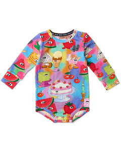 Kip & Co Just Dessert Organic Long Sleeve Romper - Size 12-18mths