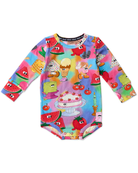 Kip & Co Just Dessert Organic Long Sleeve Romper - Size 12-18mths