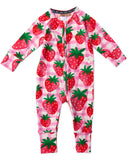 Kip & Co Strawberry Jam Organic Long Sleeve Zip Romper